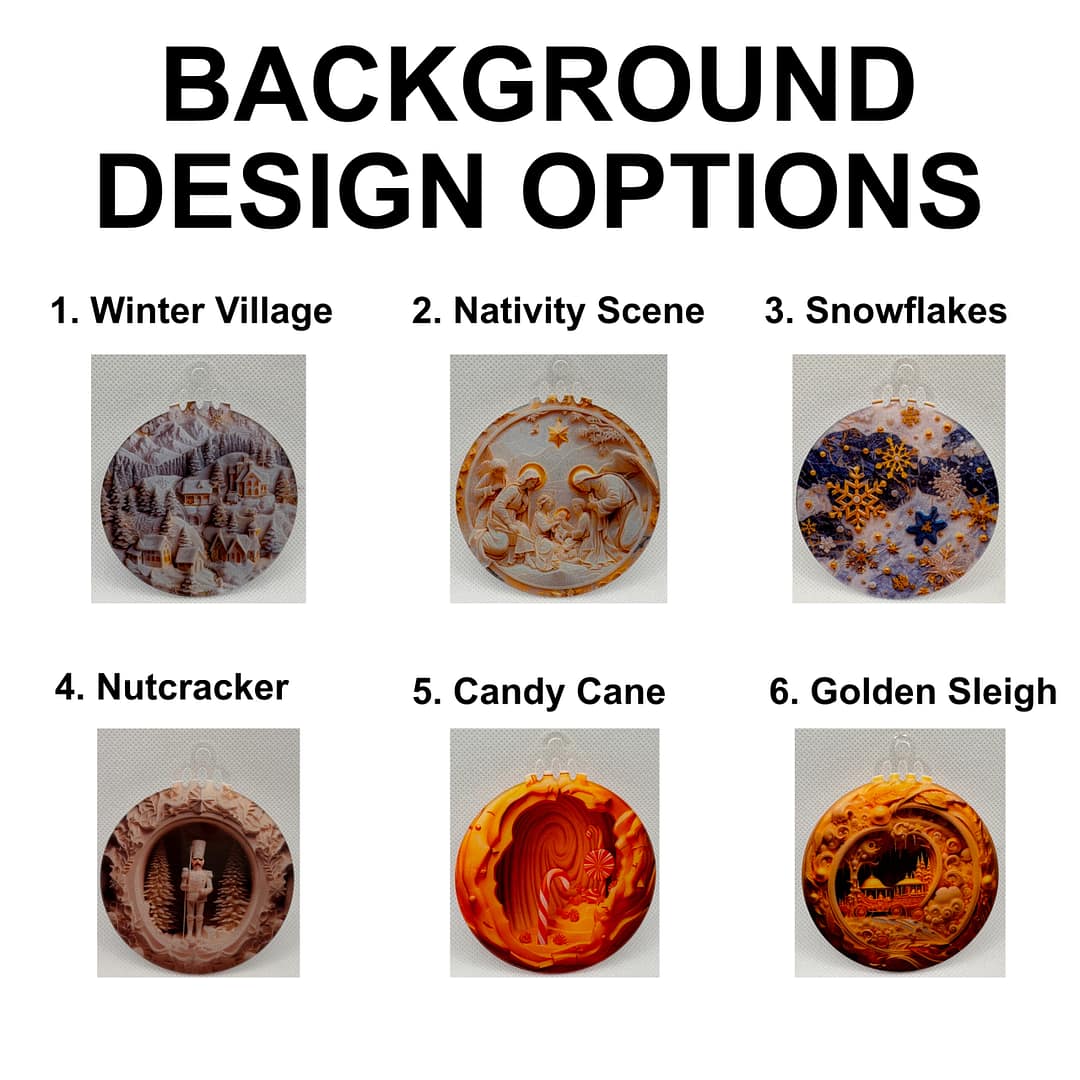 Custom Family Name Christmas Ornaments - Personalized Holiday Decor - Choose Background & Name Style - Image 2