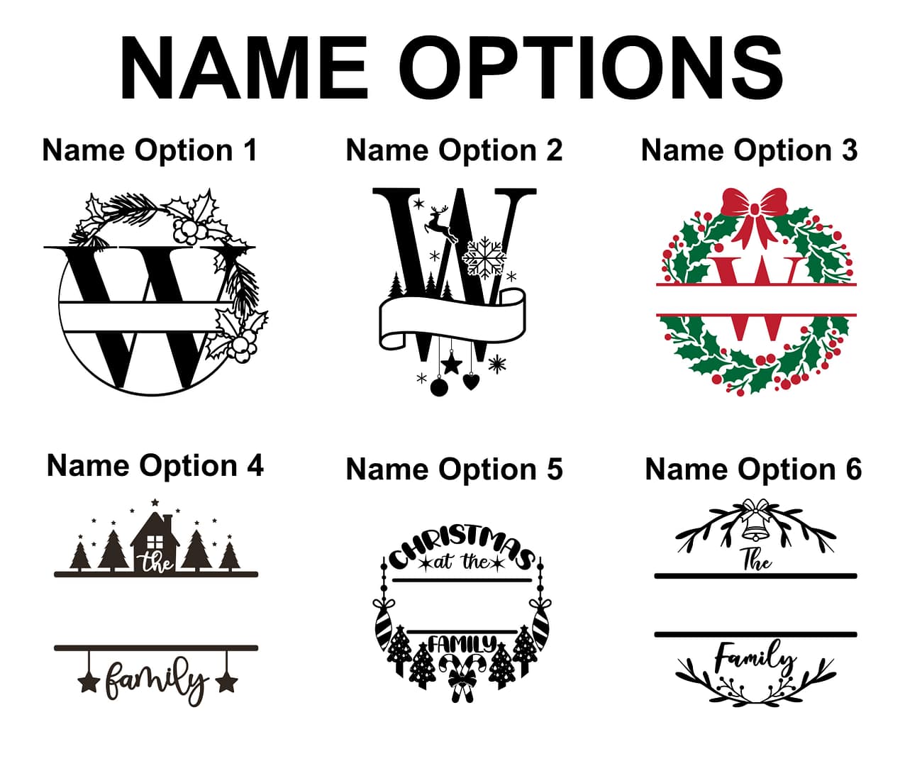 Custom Family Name Christmas Ornaments - Personalized Holiday Decor - Choose Background & Name Style - Image 3