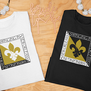 Swinging in New Orleans Fleur De Lis T-Shirt - Gold Design