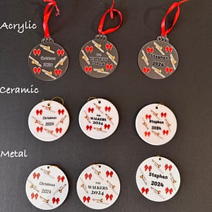 Customizable Festive Brass Trombone Ornament