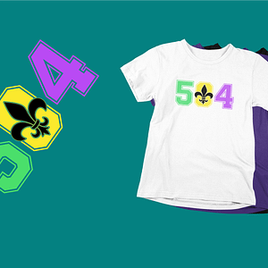 504 Fleur De Lis Mardi Gras Spirit T-Shirt