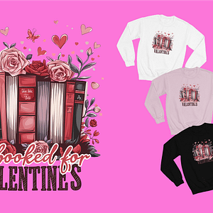 Roses & Romance Valentine's Day Sweatshirt - Cozy Romantic Style - White, Black, Light Pink