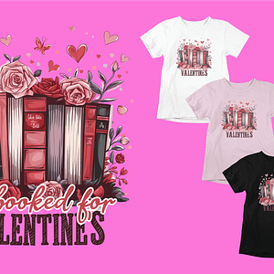 Roses & Romance Valentine's Day Shirt - Book Lover T-Shirt - White, Black, Light Pink - S-5XL