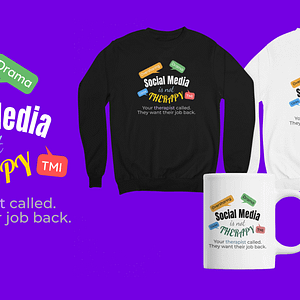 Social Media Is Not Therapy Sweatshirt – Mental Health Awareness Pullover with Optional Wrist Reminder