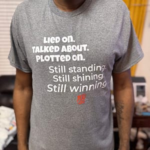 Still Standing Still Winning Graphic Tee – Motivational Shirt in Graphite Heather (S–XL)